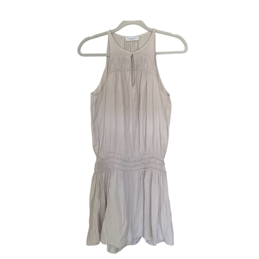 Ramy Brook New York Hillton Keyhole Mini Dress Grey Womens Size Medium Designer